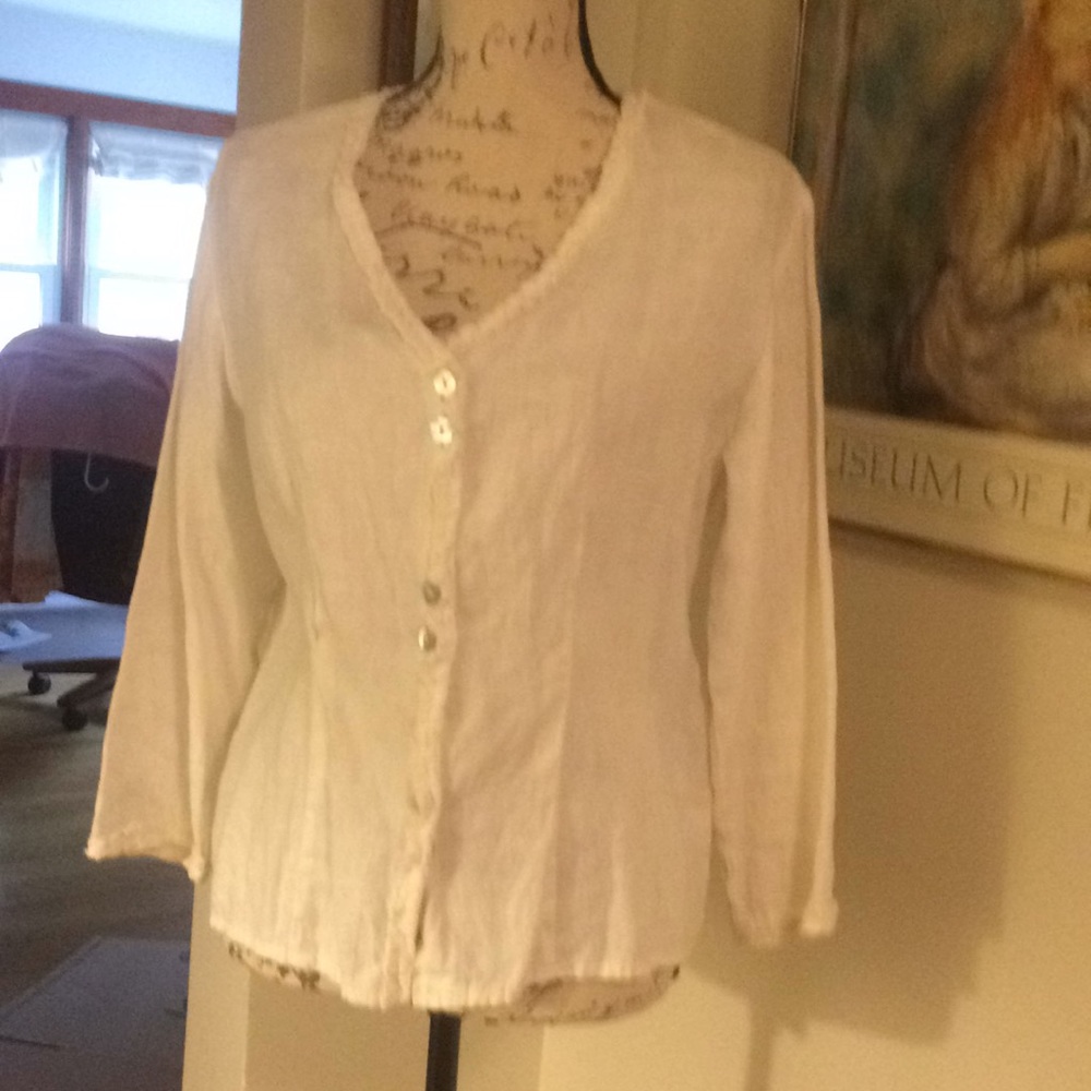 Lightweight White Button-Front Women's Top